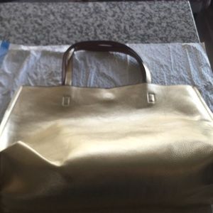 Reversible Brown and Metallic Gold Tote. Brand New